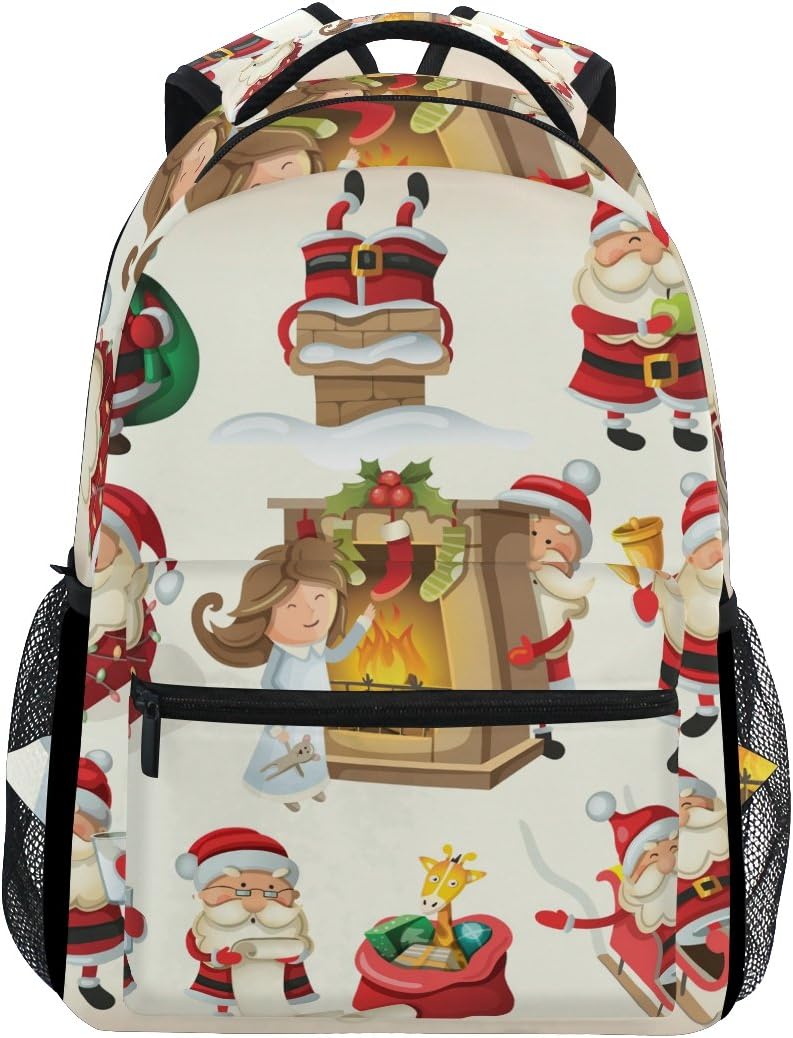 COOSUN Christmas Santa Clauses Casual Backpack School Bag Travel Daypack