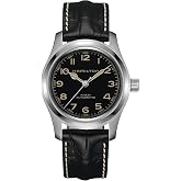 Hamilton Khaki Field Murph Automatic Men's Watch, 42mm Stainless Steel Case | Swiss Made, Black Dial Analog Watch, Water Resistance 100m, Sapphire Crystal, Cow Leather Strap