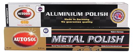 AUTOSOL Metal Polish Chromglanz 75 ml & Aluminium Polish Aluminium Politur 75 ml