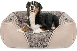 INVENHO X-Large Dog Bed for Large Medium Small Dogs Rectangle Washable Dog Bed, Orthopedic Dog Bed, Soft Calming Sleeping Puppy Bed Durable Pet Cuddler with Anti-Slip Bottom XL(35"x25"x10")