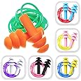 Bememo 6 Pairs Silicone Ear Plugs Noise Cancelling Reusable Corded Waterproof Earplugs Sound Blocking Hearing Protection for Sleeping Swimming Study Work Travel Construction Shooting Sports, 6 Colors
