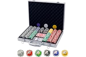 Boyzhood Poker Chips with Numbers,500PCS Poker Chip Set with Aluminum Travel Case,11.5 Gram Poker Set for Texas Holdem and Blackjack Gambling.