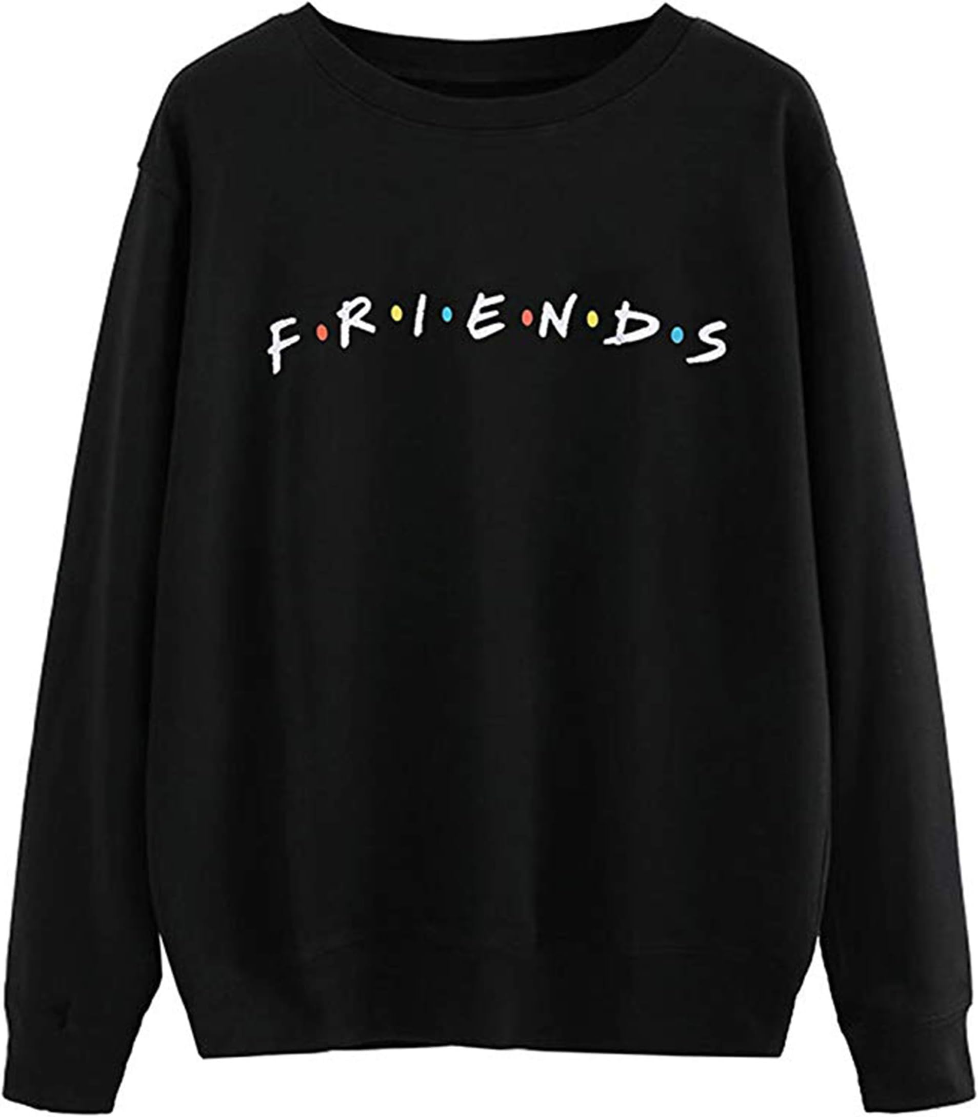 Women’s Sweatshirt Letter Print Long Sleeve Loose Cotton Pullover Shirt Top