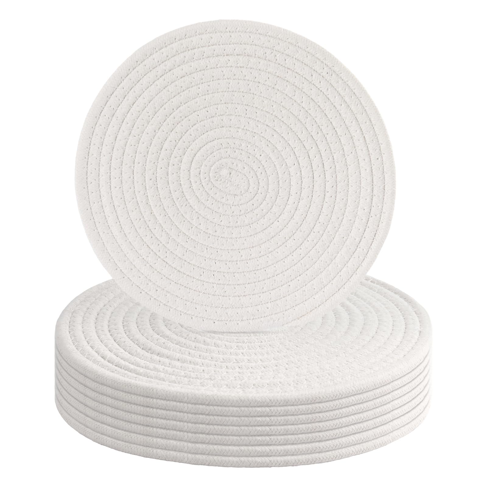 Photo 1 of 10 Inch Cotton Rope Trivets for Hot Dishes Set of 8 Heat Resistant Mats for Countertop Potholders for Kitchens Trivets for Hot Pots and Pans and Quartz Countertops Farmhouse Kitchen Décor, Beige