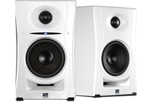 Kali Audio LP-UNF 4” Ultra Nearfield Powered Monitor System w/Bluetooth - Boundary Compensation EQ Settings - for Mixing, Recording, Audio Production - USB-C, TRS, RCA Inputs White (Pair)