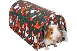 Guinea Pig Hideout, Guinea Pig Tunnel Bed with Curtains, Soft Rabbit & Bunny House with Cushion, Washable Small Animal House 