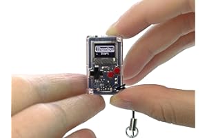 TinyCircuits | Thumby Programmable Game Console Keychain – Retro Gaming Fun Mini-Console, STEM Learning, USB Rechargeable, 5 Preloaded Games (Clear)