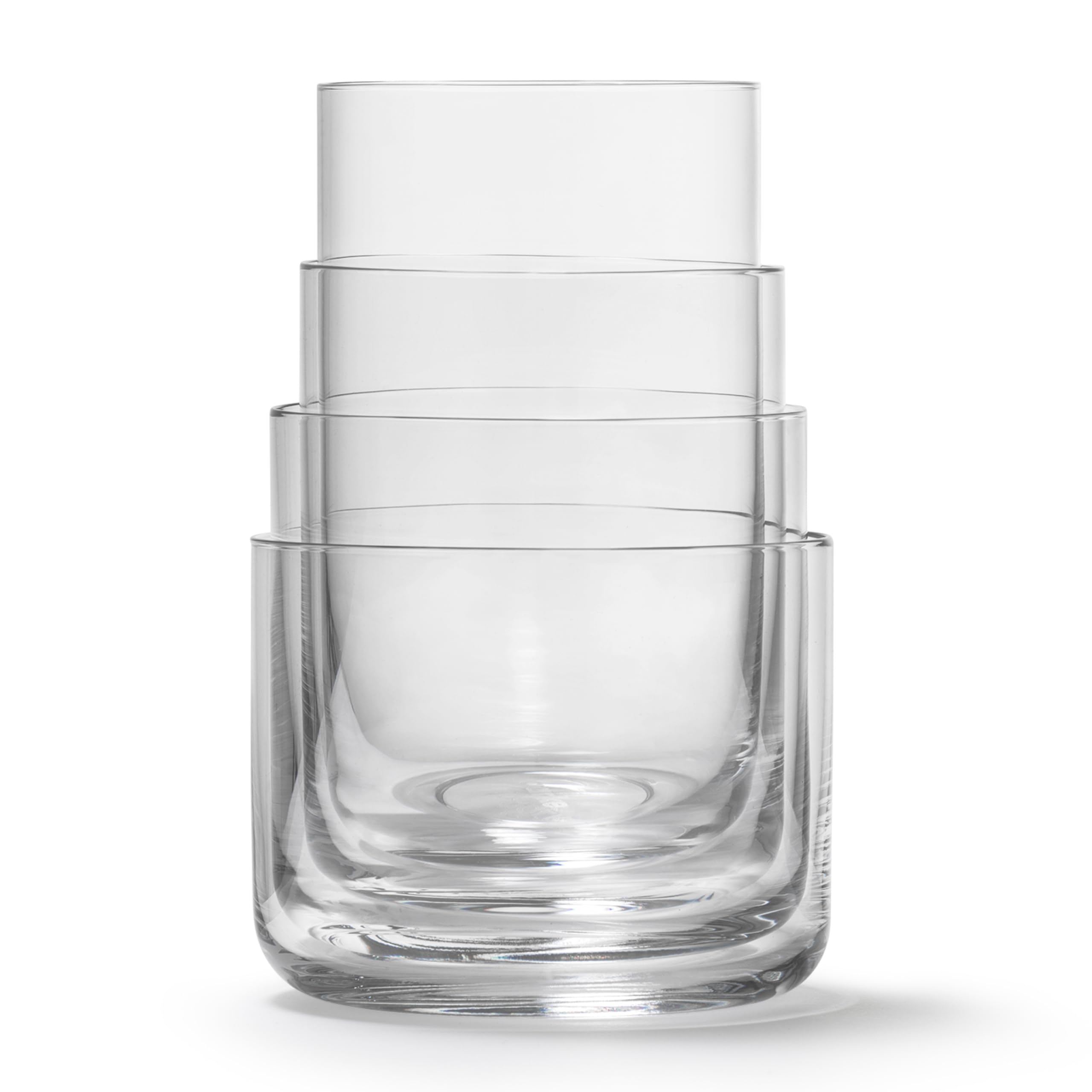 aarke Nesting Glasses, 4 x 290 ml (9.8 fl oz), Crystal Glass, Dishwasher Safe