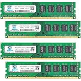 [32GB DDR3L RAM] DDR3L-1600 UDIMM 32GB Kit (4x8GB) 2Rx8 PC3L-12800U 8GB PC3-12800 DDR3-1600MHz 240 Pin DIMM Non ECC Unbuffered 1.35V/1.5V CL11 Dual Rank Desktop Memory Ram