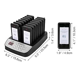 VEVOR F100 Restaurant Pager System 16 Pagers, Max