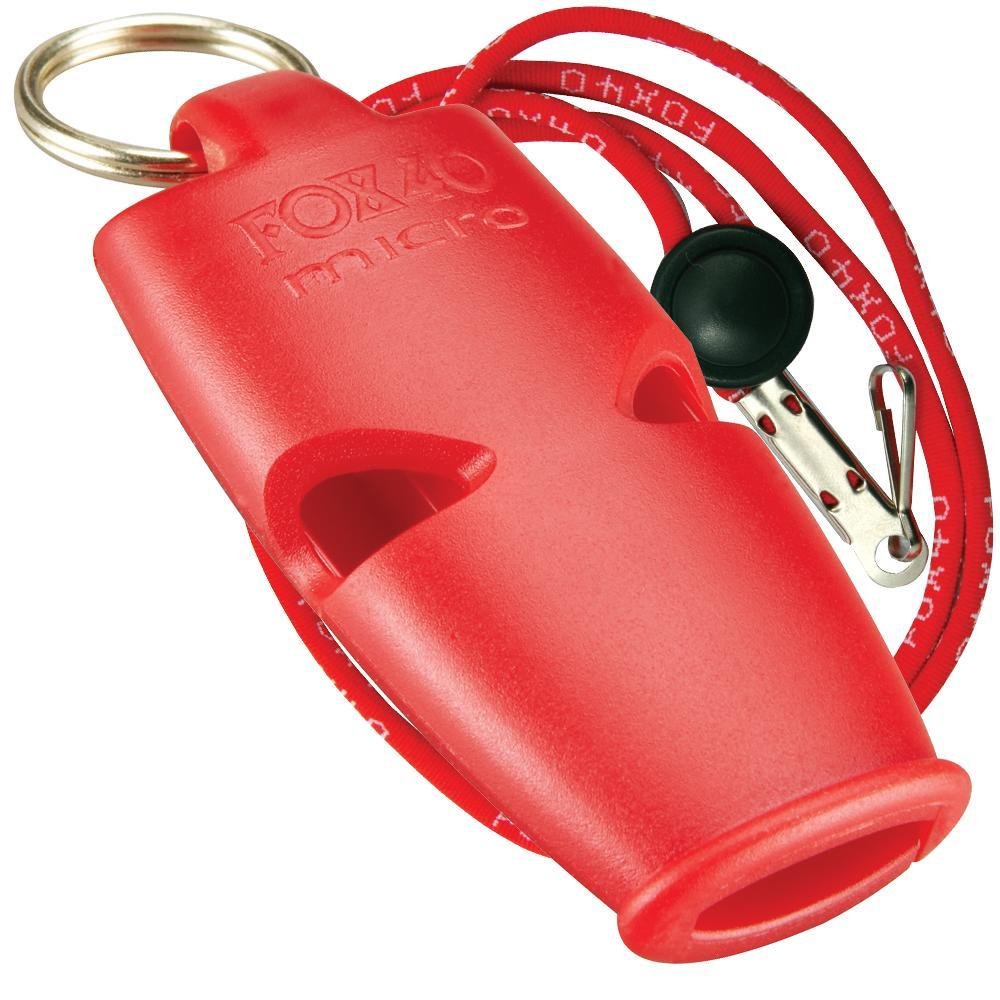 Fox 40 Fox Head Micro Safety Whistle with Breakaway Lanyard Red, 095341