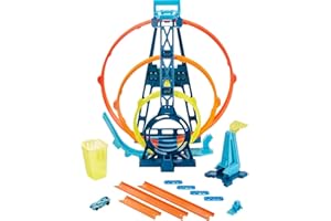 Hot Wheels Track Builder Playset Triple Loop Kit, Multiple Configurations, Connects to Other Sets, 1:64 Scale Toy Car