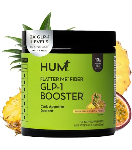 HUM Flatter Me GLP-1 Fiber Daily Cleanse Detox Bundle – Appetite Control, Bloating Relief, Clear Skin, Gut Health & Natural Detox with Zinc, Spirulina & Herbs for Women & Men
