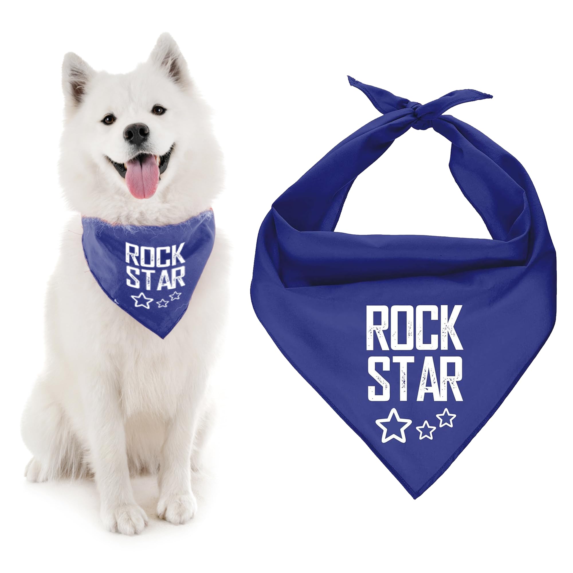 Parisian Pet Dog Bandana for Dogs and Cats - Dog Bandanas Large and Small Kerchief Scarfs - Dog Bandanas Rock Star