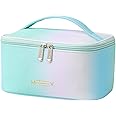 Cute Makeup Bag Cosmetic Bags for Women Gift for Teen Girls Travel Pouch Portable Toiletry Organizer Case Waterproof Gradient Colors (Rainbow Green)