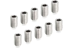 PATIKIL M5x8mm Grub Screw, 10 Pack Metric Hex Socket Head Nylon Cup Point Set Screws Internal Hex Drive Hardware, 304 Stainle