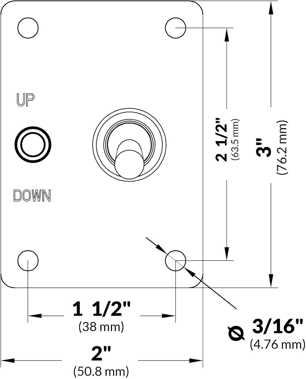 12V Five Oceans FO-3740-1 Anchor Windlass Up//Down Toggle Switch Panel