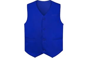 TOPTIE Waiter Uniform Unisex Button Vest For Supermarket Clerk & Volunteer-Blue-US Size XL