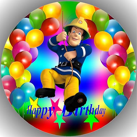 Fondant Tortenaufleger Tortenbild Geburtstag Feuerwehrmann Sam T51
