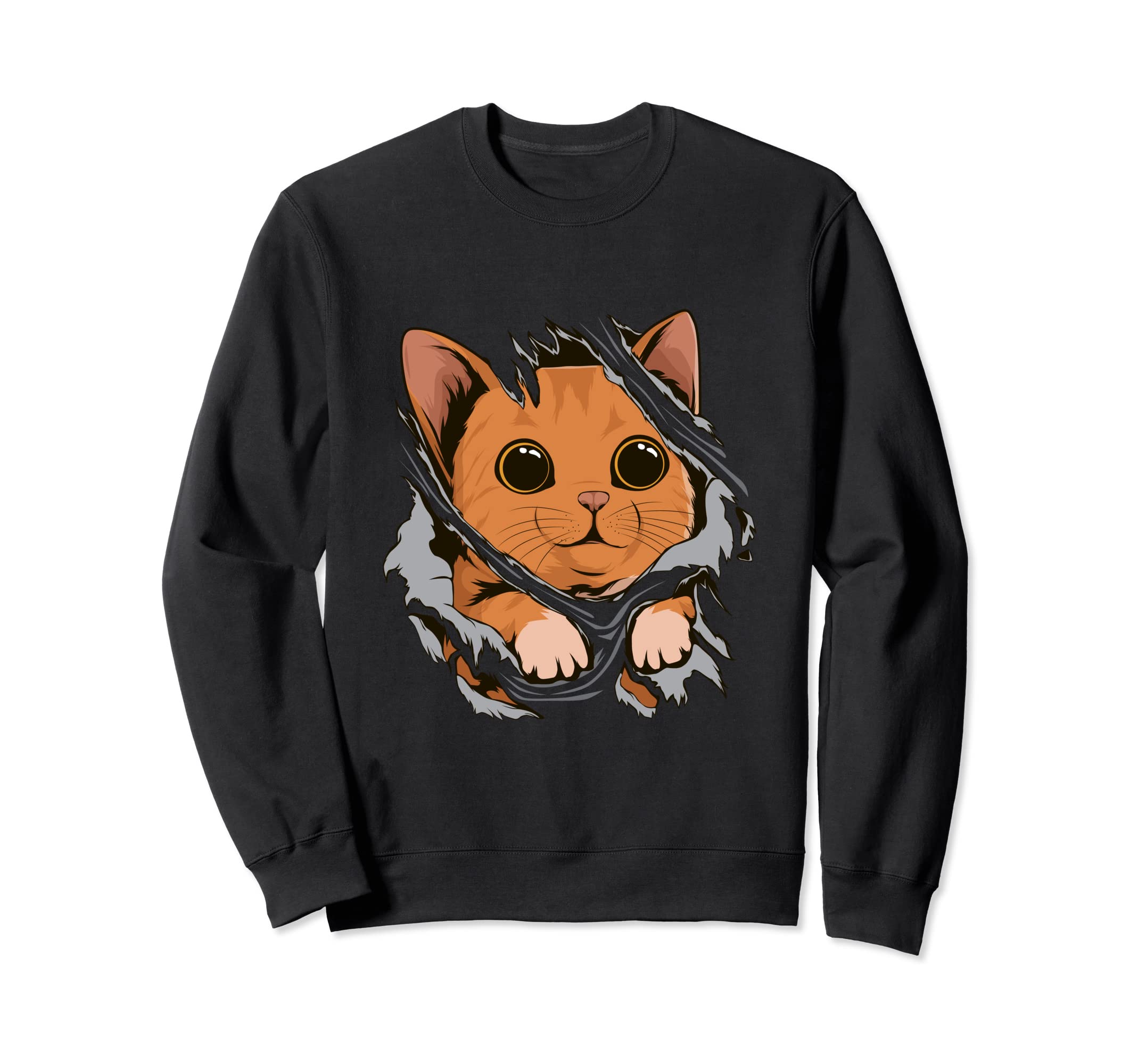 Cat From Inside Torn Apparel Kitten Cat Sweatshirt