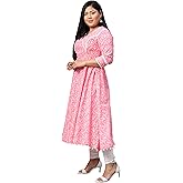 Yash Gallery Women's Cotton Floral Print Anarkali Kurtis For Summer