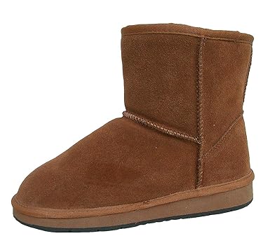HEITMANN Felle Damen Lammfell Leder Winter Boots Camel, warme Laufsohle, Trendige Profilsohle, Lammfell Futter, Gr. 36