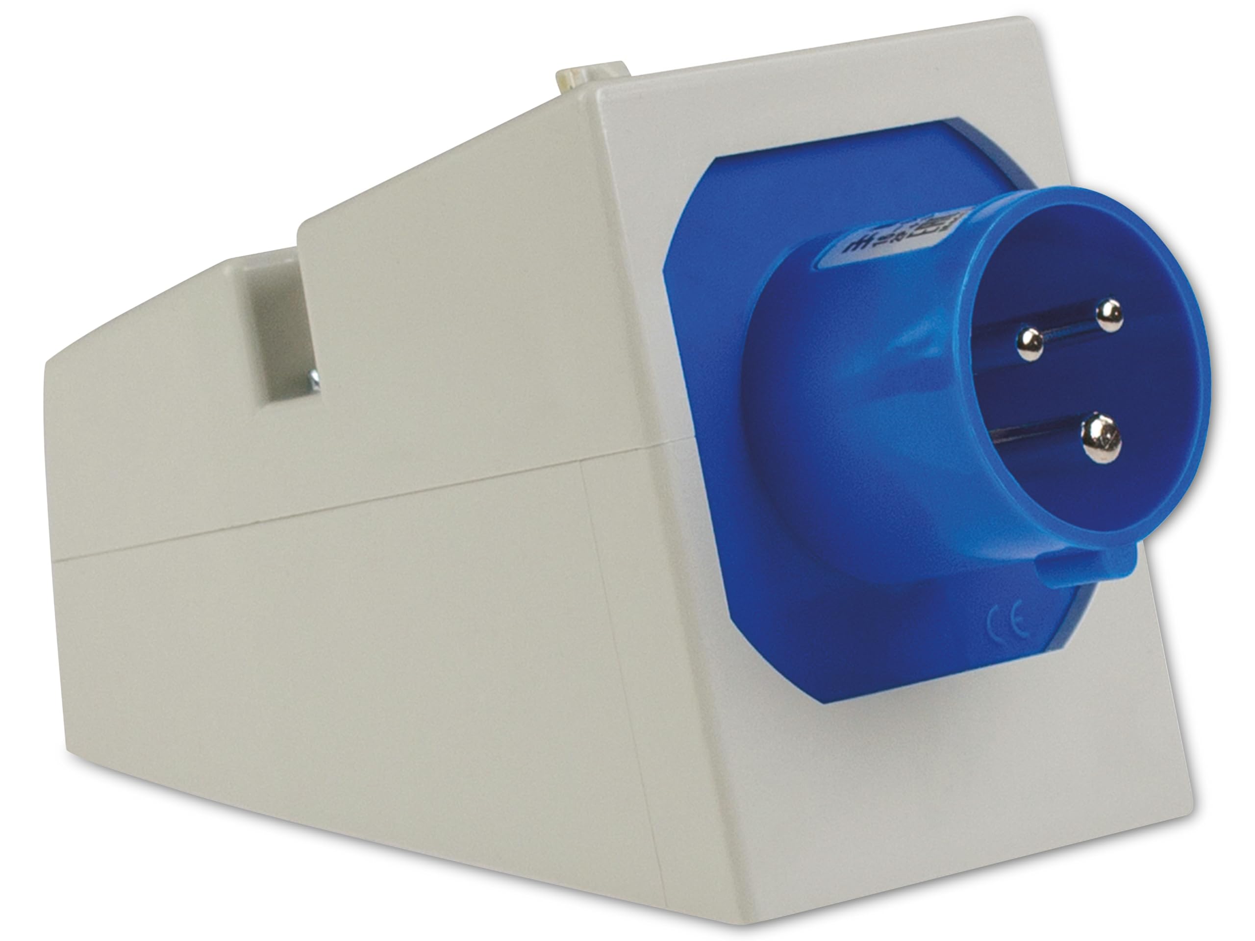 As-Schwabe 60473 CEE-Wall Inlet, 230 V, 16 A, 3-Port, 6h, IP4, for Outdoor Area