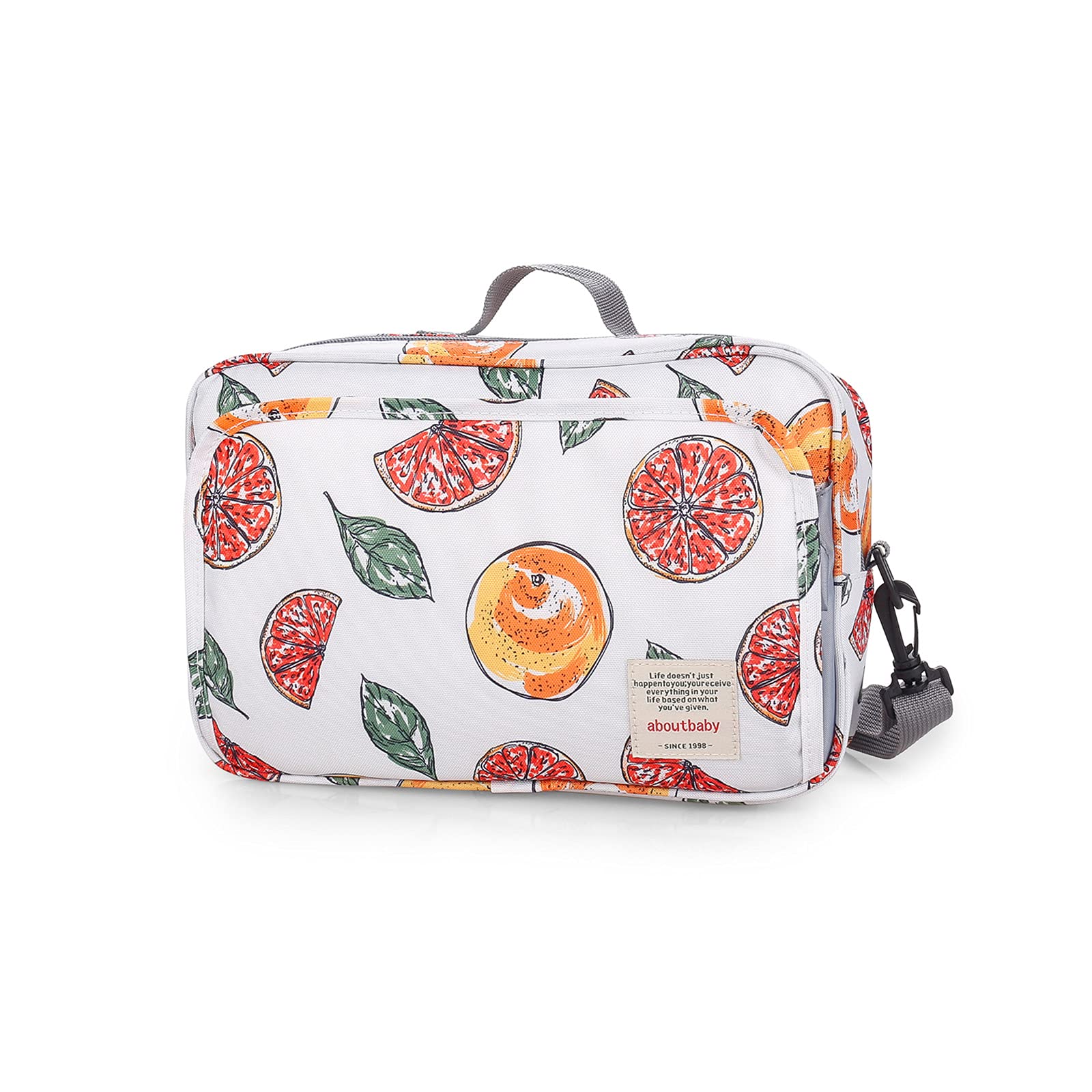 SONARIN Pram Buggy Bag Organiser & Stroller Organiser,Large Stroller Storage with Deep Cup Holder,2 x Pram Hooks,Shoulder Strap Used as Carry-On Handbag,Universal Fit All Buggy Models(Grapefruit)