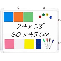 Whiteboard Set - 24 x 18 in Dry Erase Board with 1