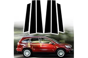 AMSPRAC Door Pillar Covers fit for Honda CRV 2007 2008 2009 2010 2011,Exterior Molding Anti-Scratch Trim, 6PCS Window Outer Pillar Panel Set,Glossy Black