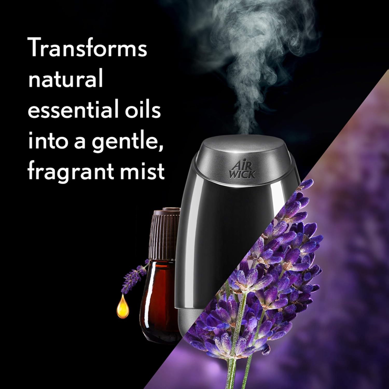 Air Wick Essential Mist, Essential Oil Diffuser, (Diffuser + 1 Refill), Lavender and Almond Blossom, Air Freshener: Health & Personal Care