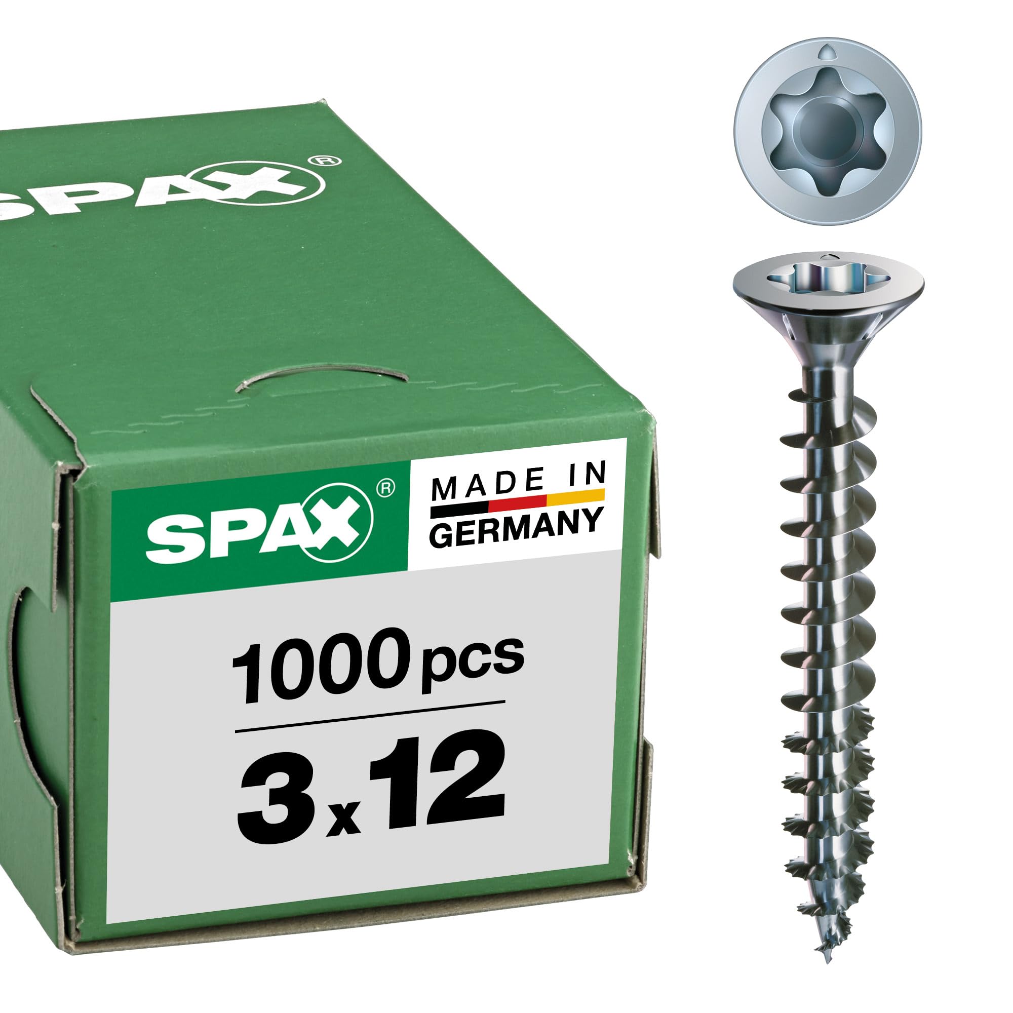 Spax 4CUT 1191010350155 Universal Screw, Countersunk, T-Star Plus, Fully Threaded, Galvanised Blank A2J, 1191010300125 — image 1