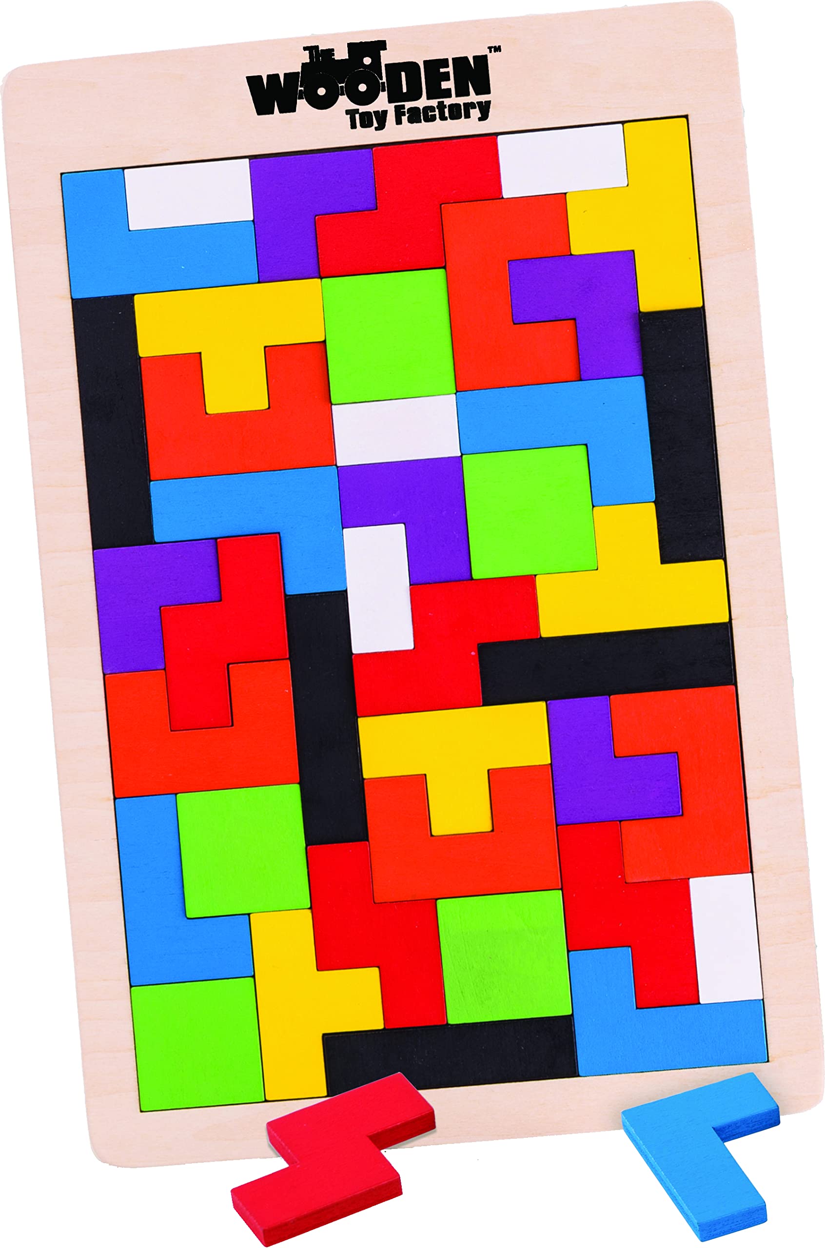 The Wooden Toy Factory - Intelligence Puzzle - 40 PCs Tangram Game - Educational Brain Teaser