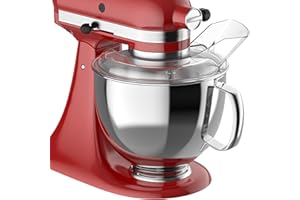 Stainless Steel Bowl for KitchenAid 4.5-5QT Tilt-Head Mixer with Pouring Shield, Compatible with KitchenAid Artisan Series Mixers, As KitchenAid Attachment for Stand Mixer by Hozodo