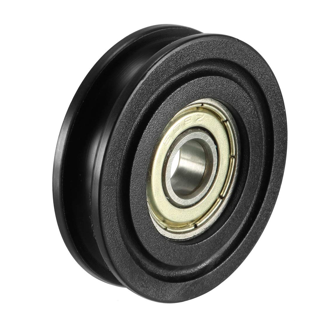 sourcing map 3.4mm Deep Metal U Groove Guide Bearing Pulley Rail Ball Wheel 8x40x10mm for Driving Mechanical Equipment Doors Window