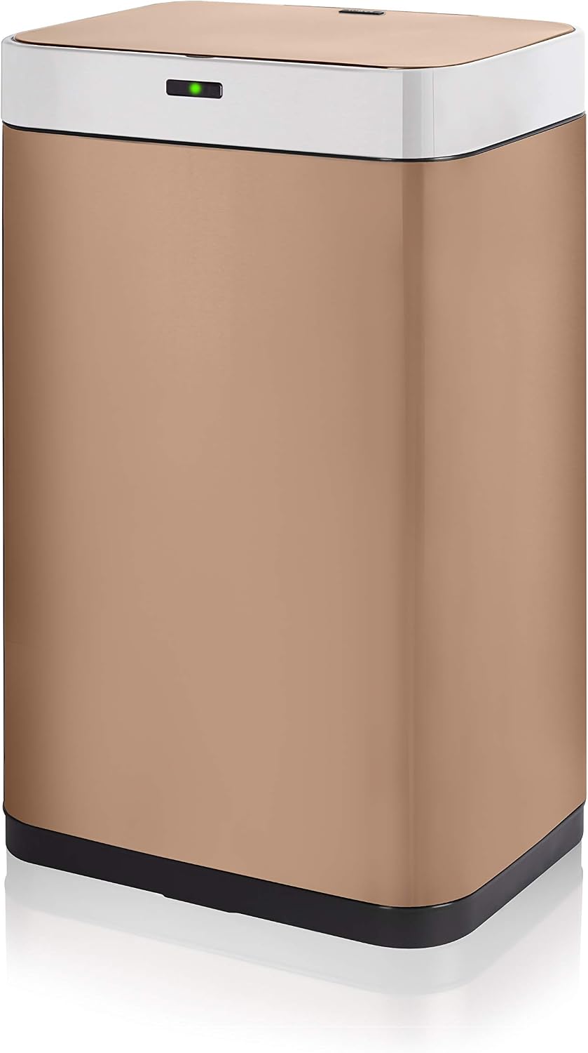 Tower T838001C Square Sensor Bin with Fingerprint Proof Coated Exterior, Copper,Large