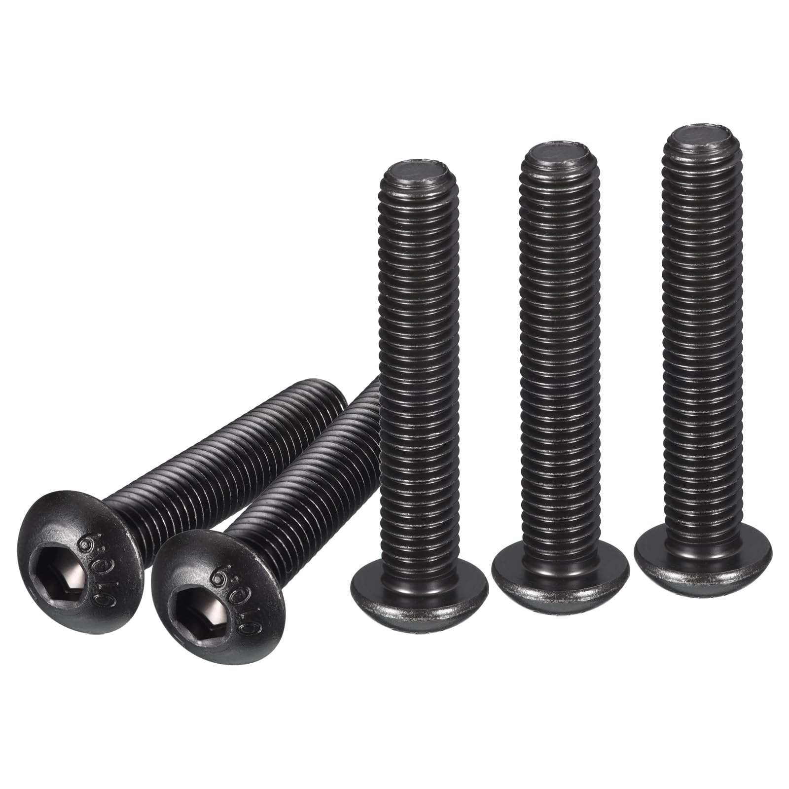 DTGN M10-1.5x60mm Button Head Socket Cap Screws - 10Pack - Good for Machine - Carbon Steel Black Oxide - Hex Drive Full Thread Fasteners — image 1