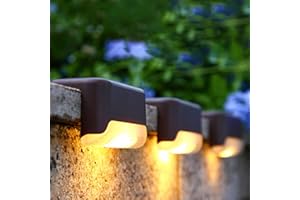 EDDORUNNING 8 Pack Solar Deck Lights Outdoor Stairs, 3000K Warm White Solar Fence Lights Waterproof Led for Patio, Step, Fence, Stair, Deck,Patio,Yard,Pool