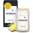 Homesick Scented Candles for Home (Hawaii) - 13.75 oz Long-Lasting Soy Wax Jar Candle for Women & Men for All Occasions, 60-80 Hours Burn Time - Notes of Pineapple & Coconut