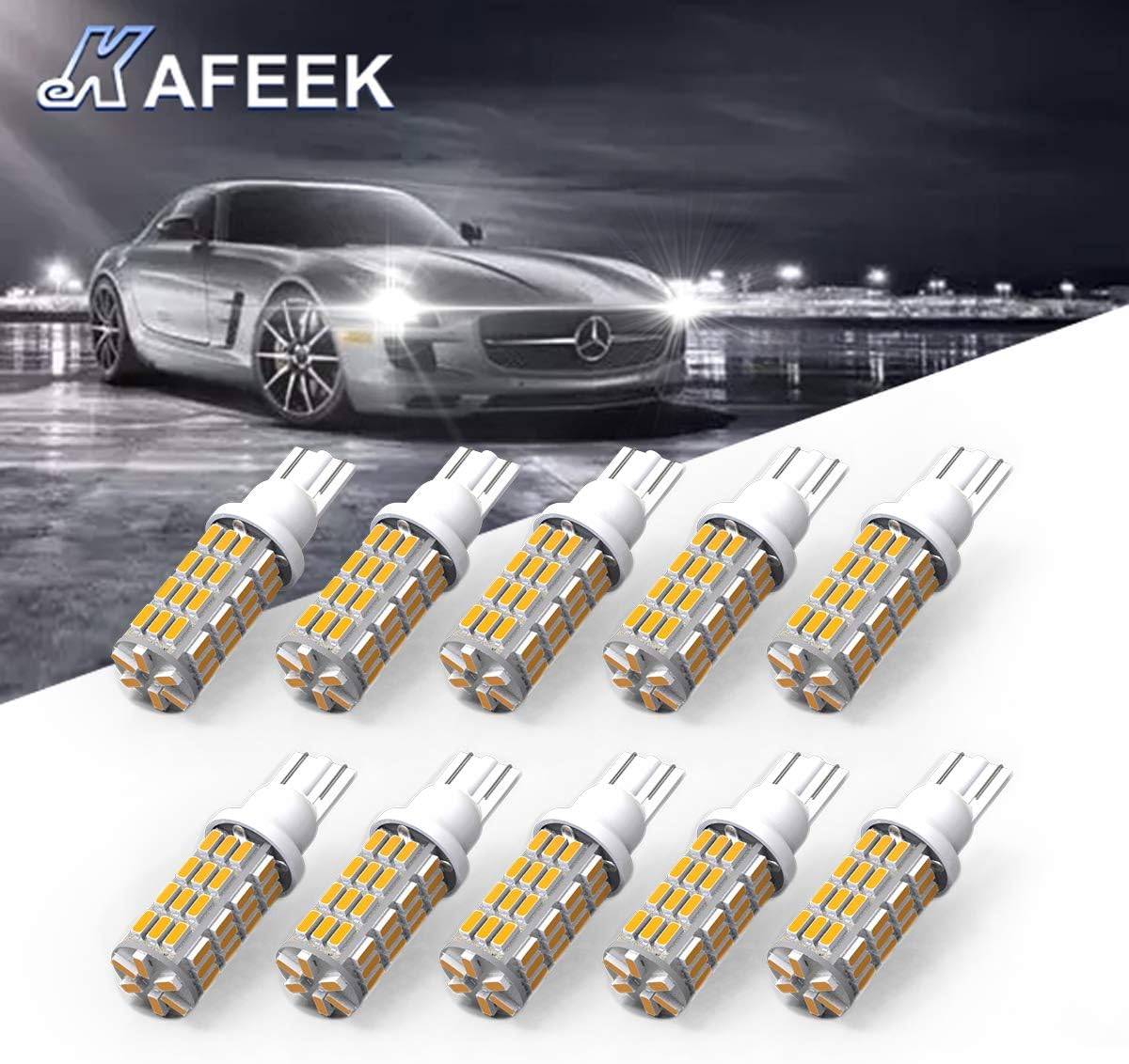 KAFEEK 10x RV Trailer T10 921 194 168 2825 912 LED Bulbs 12V Interior Light Backup Reverse Light 54-3014 Chipset,Warm White