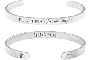 MEMGIFT 𝐂𝐡𝐫𝐢𝐬𝐭𝐢𝐚𝐧 𝐁𝐫𝐚𝐜𝐞𝐥𝐞𝐭𝐬 for 𝐖𝐨𝐦𝐞𝐧 Inspirational Gifts Bible Verse Religious Faith Jewelry Cuff Bracelet Mothers Day Christmas Birthday Jewelry for Her Mother Daughter