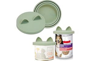 OHMO 2 Pack Dog Food Can Lids, (3, 12, 14oz etc.) Universal Size BPA Free Silicone Covers for Cat and Pet Food, Light Green