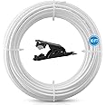 60FT 1/4 Inch O.D.RO Water Tubing,NSF Certified Pipe for RO(Reverse Osmosis) Water Purifier Filter System,BPA free Flexible Plastic Hose(white)+Tube Cutter