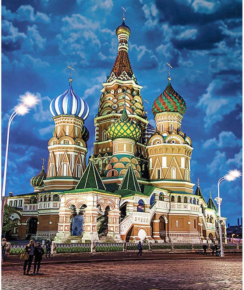 5D Diamond DIY Oil Painting by Digital Painting Kit Art Crafts Suitable for Home Wall Decoration Castle Landscape Painting 30x35cm