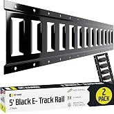 DC Cargo Mall E Track Tie Down Rail Kit 5' (2 Pack) for Garages, Vans, Trailers, Motorcycle Tie Downs, ATV Mountings-ETrack Bar Rails&ndash;Powder-Coat Black-Secure Cargo &amp; Heavy Loads Up to 2,000lbs