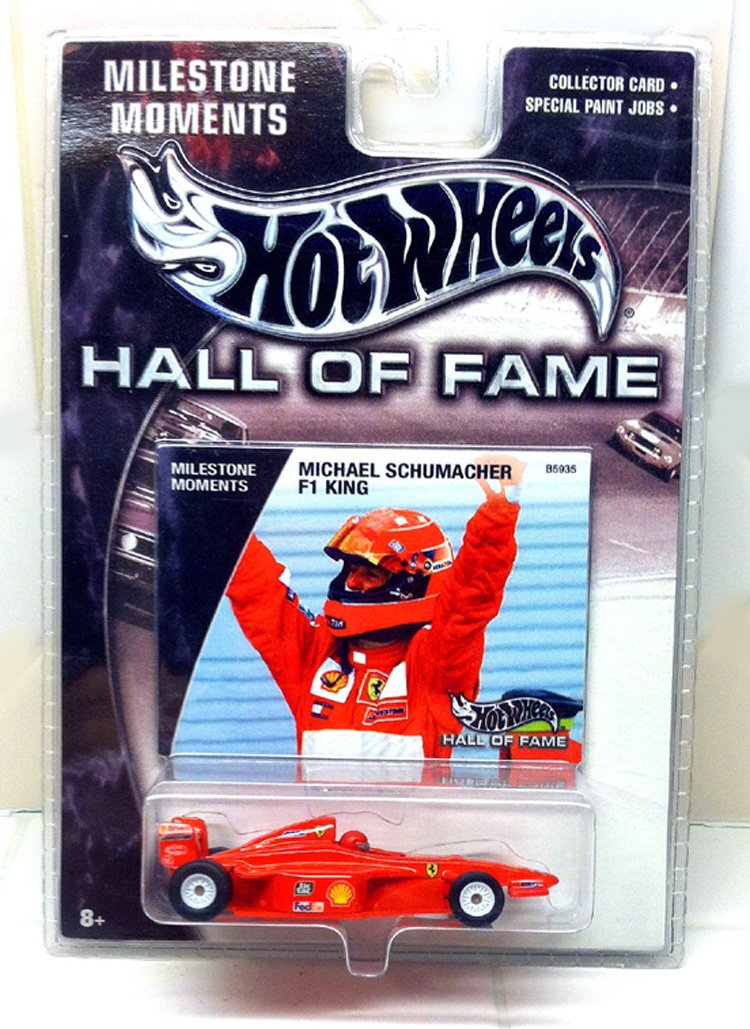 F1 Race Car 2002 Milestone Moments Hot Wheels Hall of Fame Michael Schumacher F1 King 1:64 Scale Col