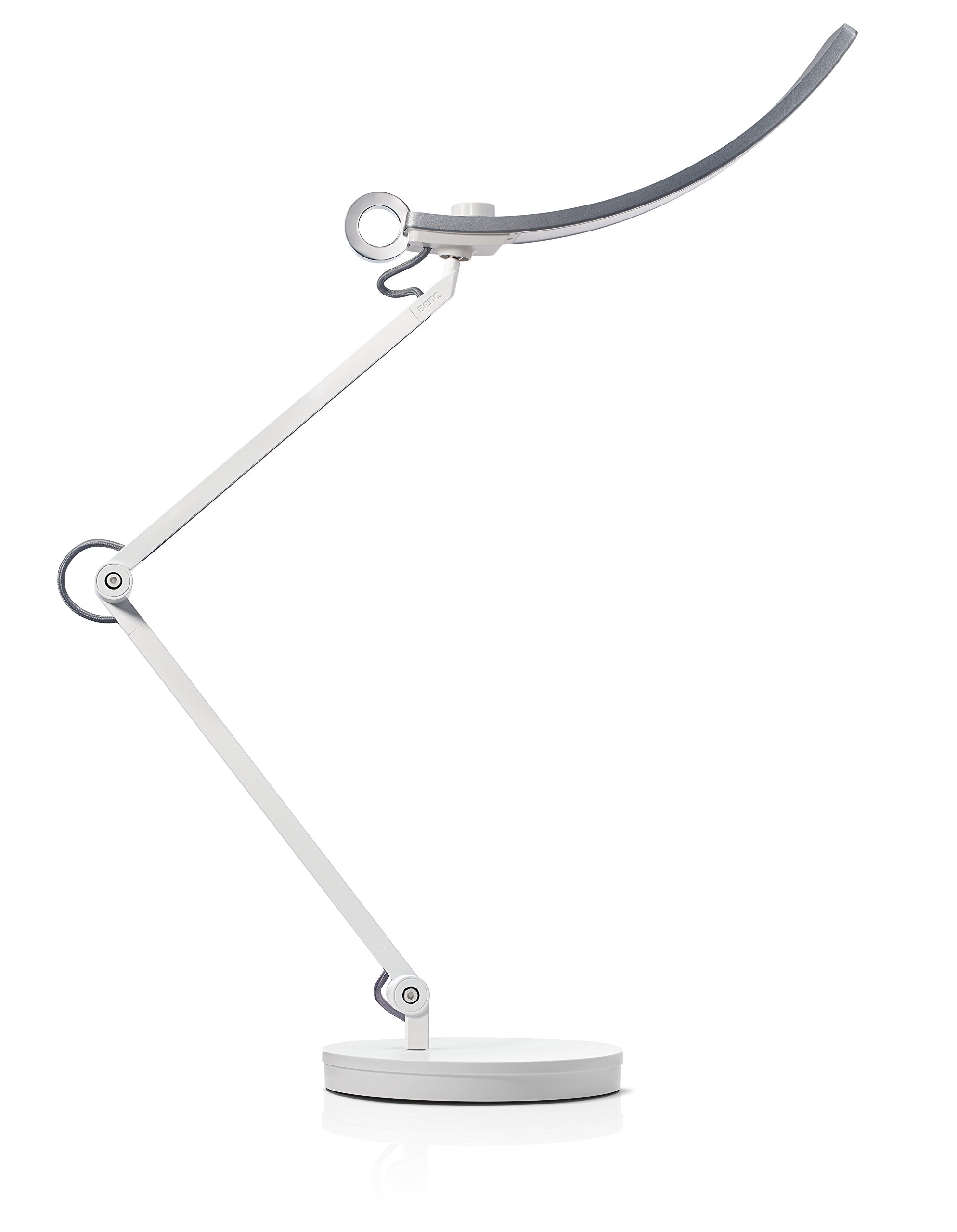 BenQ e-Reading LED Desk Lamp - World\'s First Desk Lamp for Monitors - Eye Care, Modern, Ergonomic, Dimmable, Warm/ Cool White - Perfect for Designers, Engineers, Architects, Studying, Gaming  - Silver