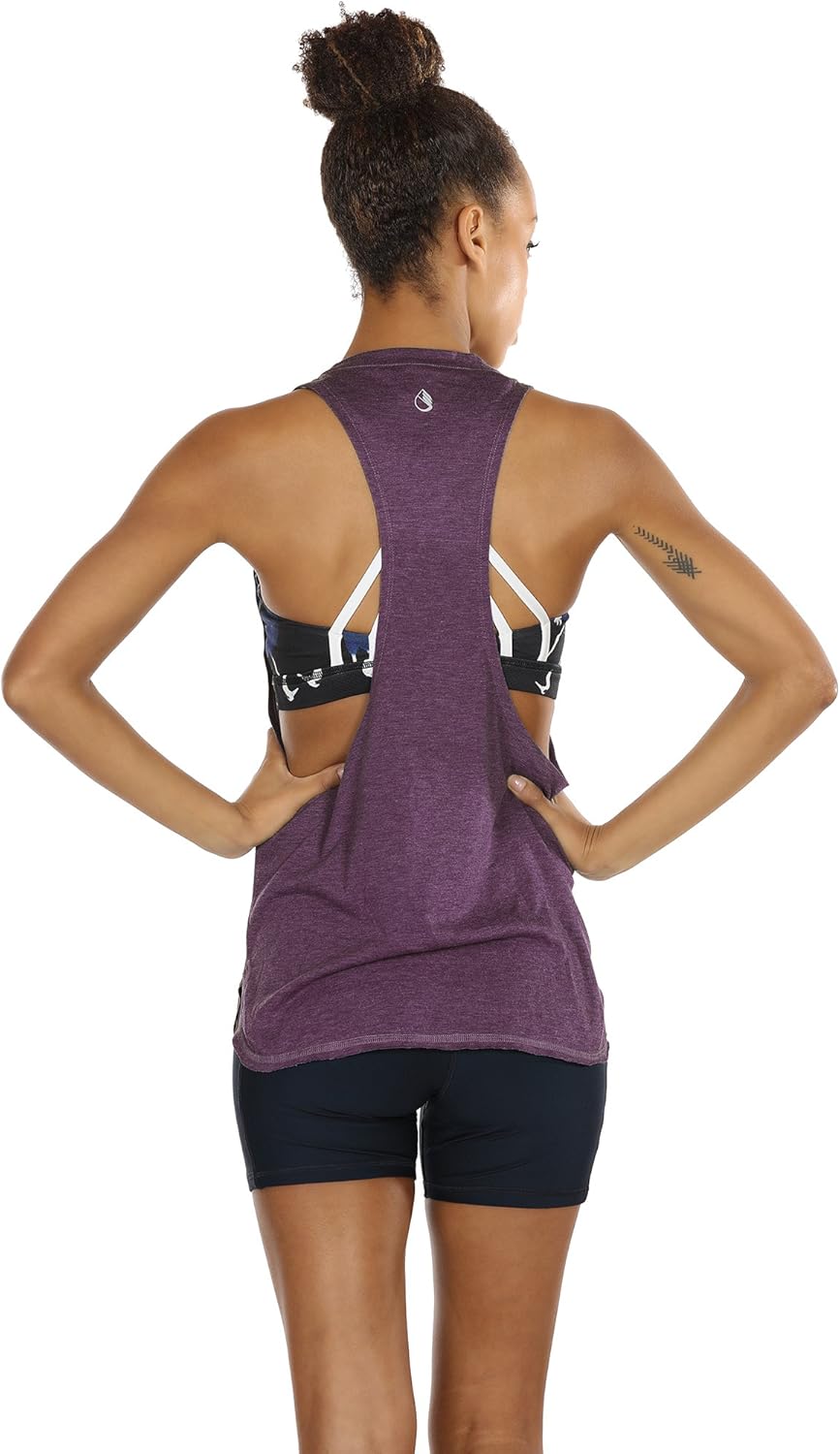 icyzone Workout Tank Tops for Women - Running Muscle Tank Sport Exercise Gym Yoga Tops Athletic Shirts: Clothing