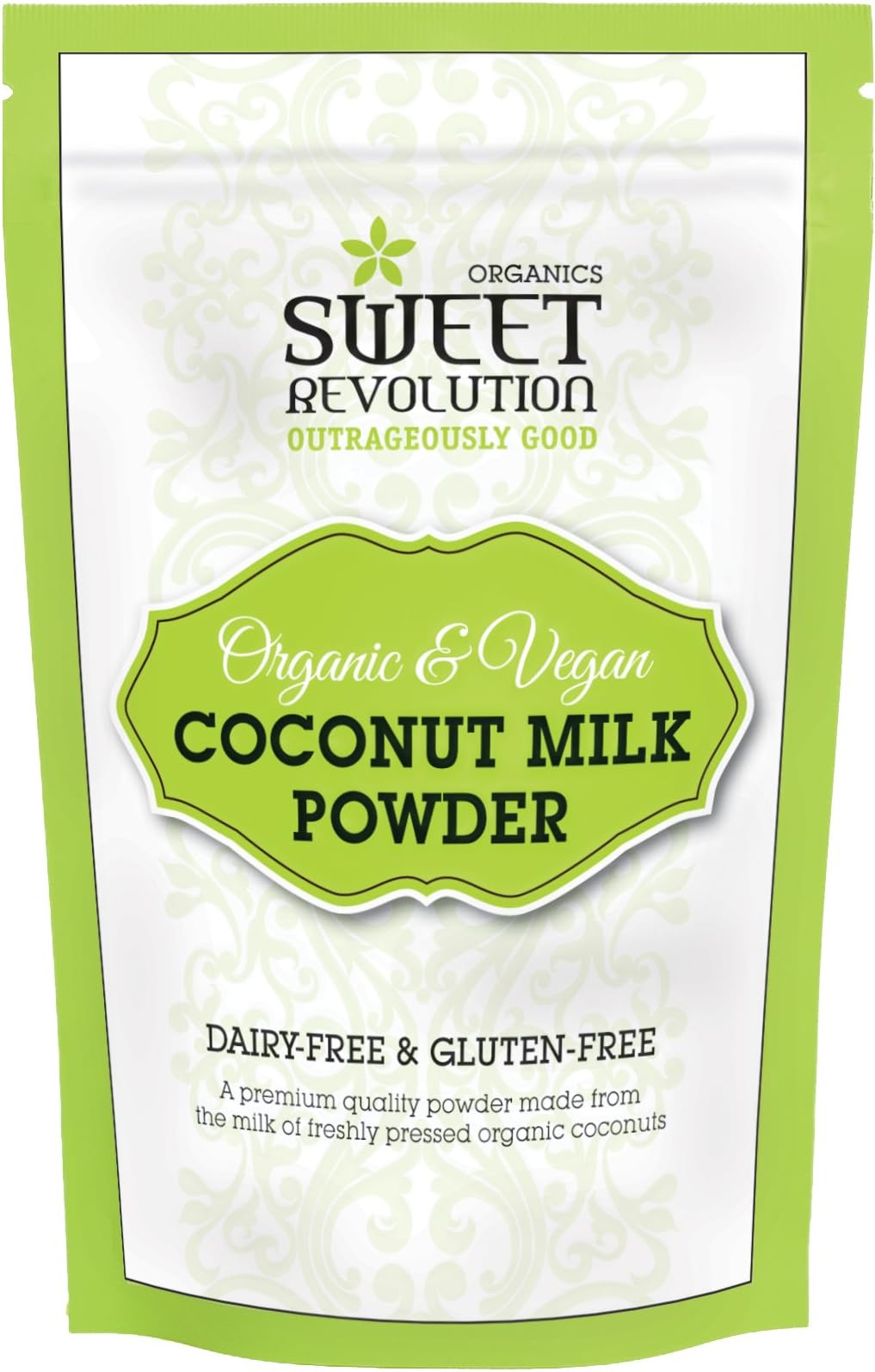 Sweet Revolution, Organic Vegan Coconut Milk Powder, Dairy Free, Gluten Free, 350g Re-sealable Pouch