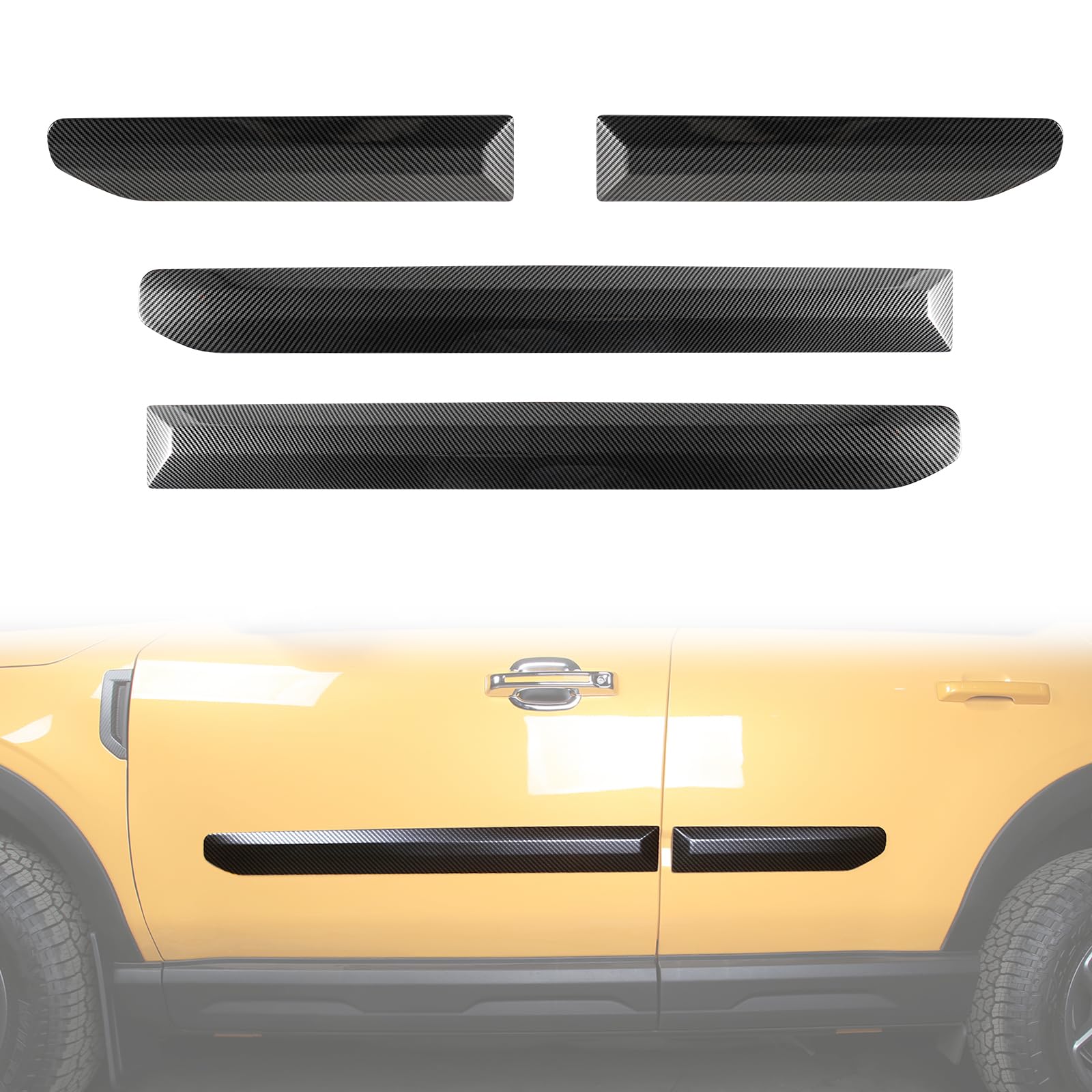 Photo 1 of Fancemot Carbon Fiber Side Door Guards Protector Compatible with Ford Bronco Sport 2021 2022 2023 2024 2025, Door Side Body Molding Trims Strips for Bronco Sport Accessories